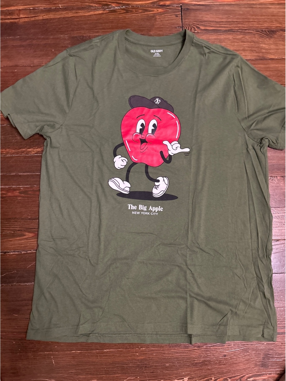 Old Navy XL Tall Olive Green Big Apple New York City Graphic T-Shirt